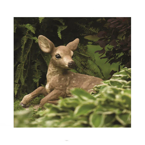 Fawn Rising On One Leg Deer Garden Sculpture - Image 2