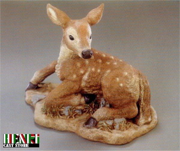 Fawn Rising On One Leg Deer Garden Sculpture - Image 3