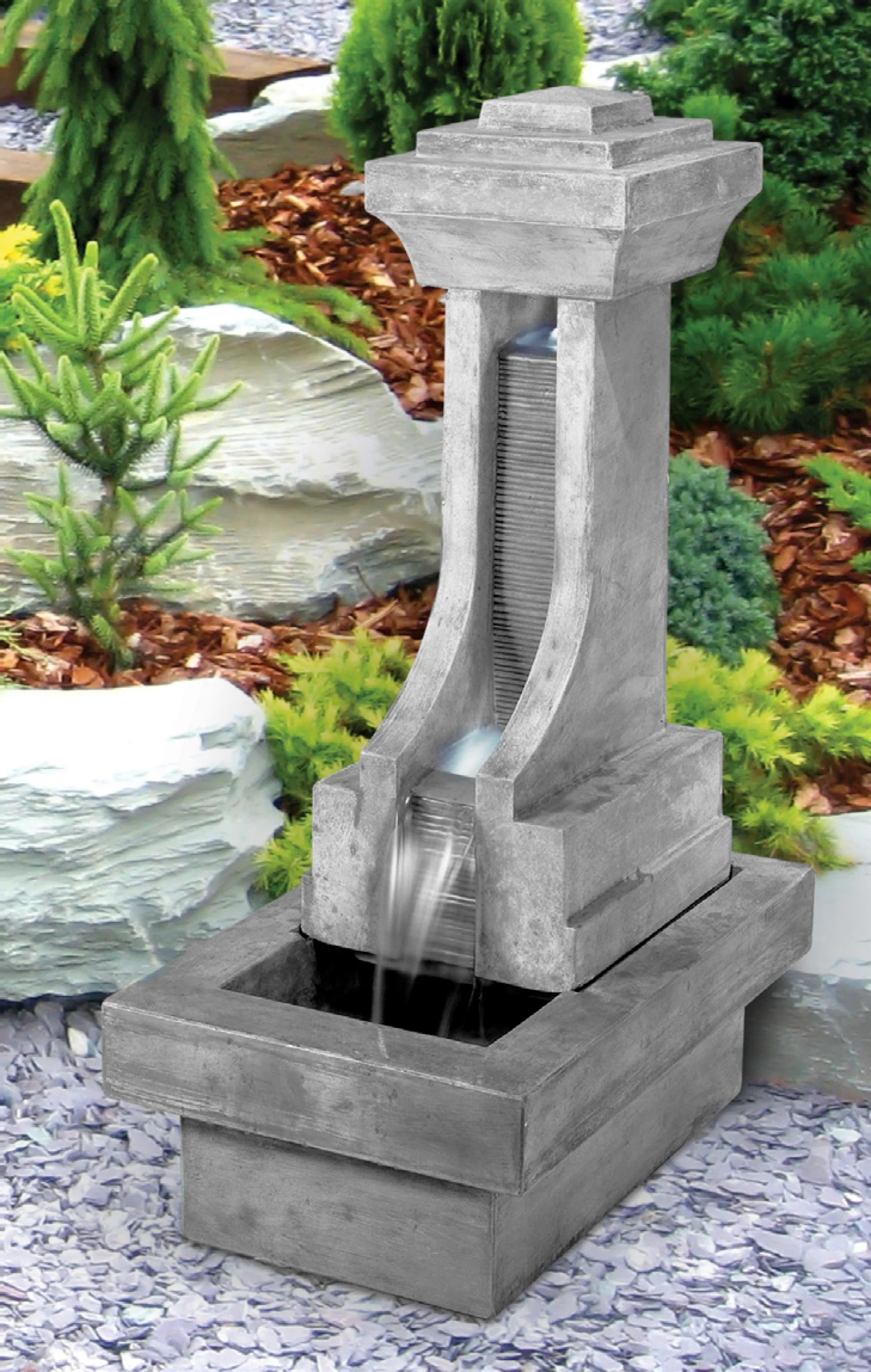 Fenelon Falls Contemporary Fountain with Light 40.5" High - Image 2