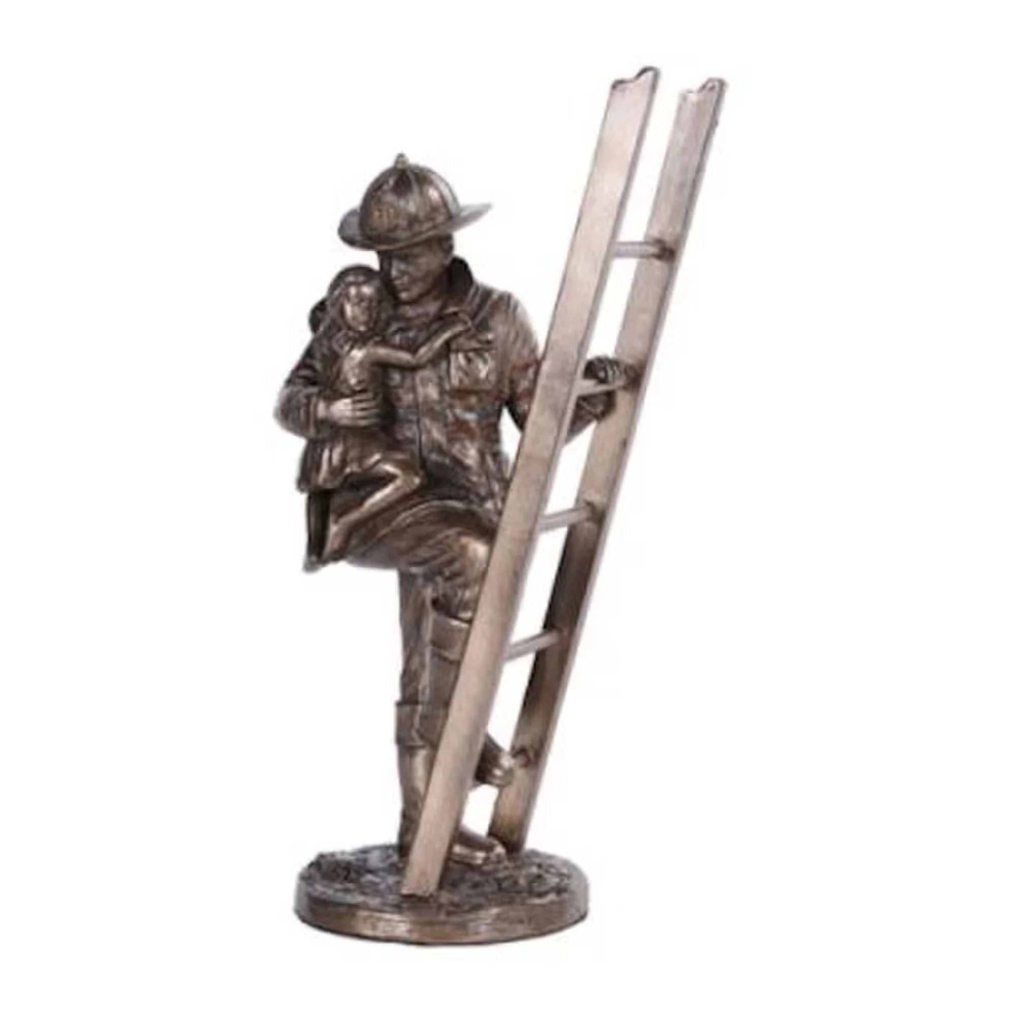 Fireman Rescuing Child Statue - Image 3