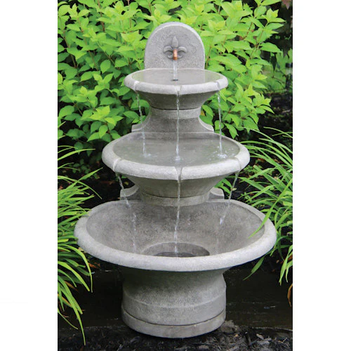 Fleur De Lis Tiered Wall  Garden Fountain 35" High