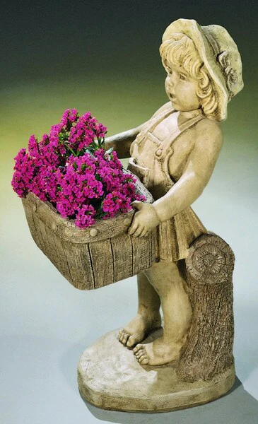 Flower Girl Planter Sculptural Urn Garden Statue – 28" High - Image 2