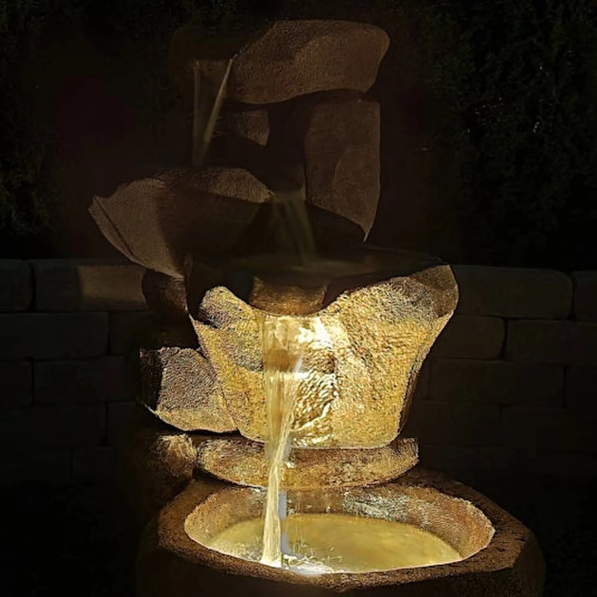 Flowing Canyon Fountain Cast Stone 37" High - Image 2