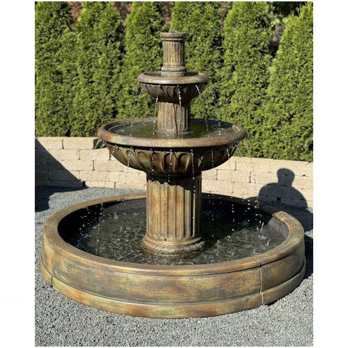 Fluted Fountain In Valencia Pool – 55" High - Image 3