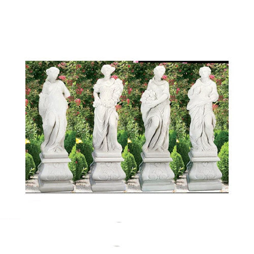 Four Seasons Life-Size Garden Statues on Bases 80" Tall - Image 8