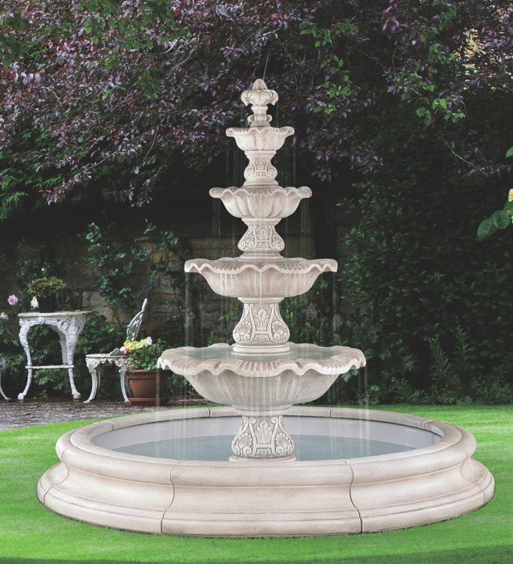 Four Tier Renaissance Fountain, 18 Pc, 99" High - Image 2