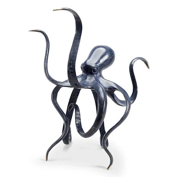 Freestanding Octopus Sculpture Brass