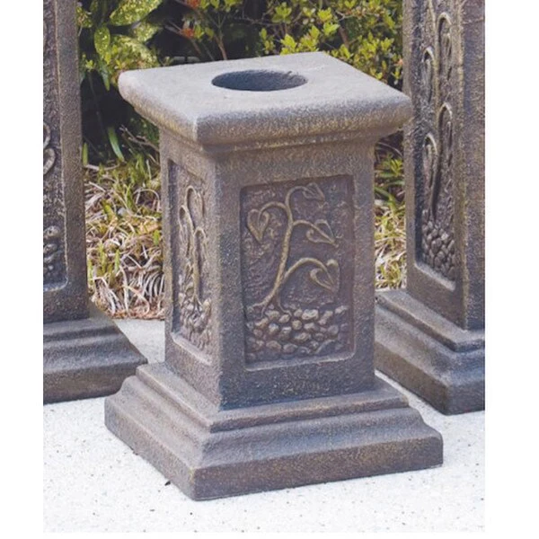 Garden Pedestal 18.25" High Cast Stone - Image 2