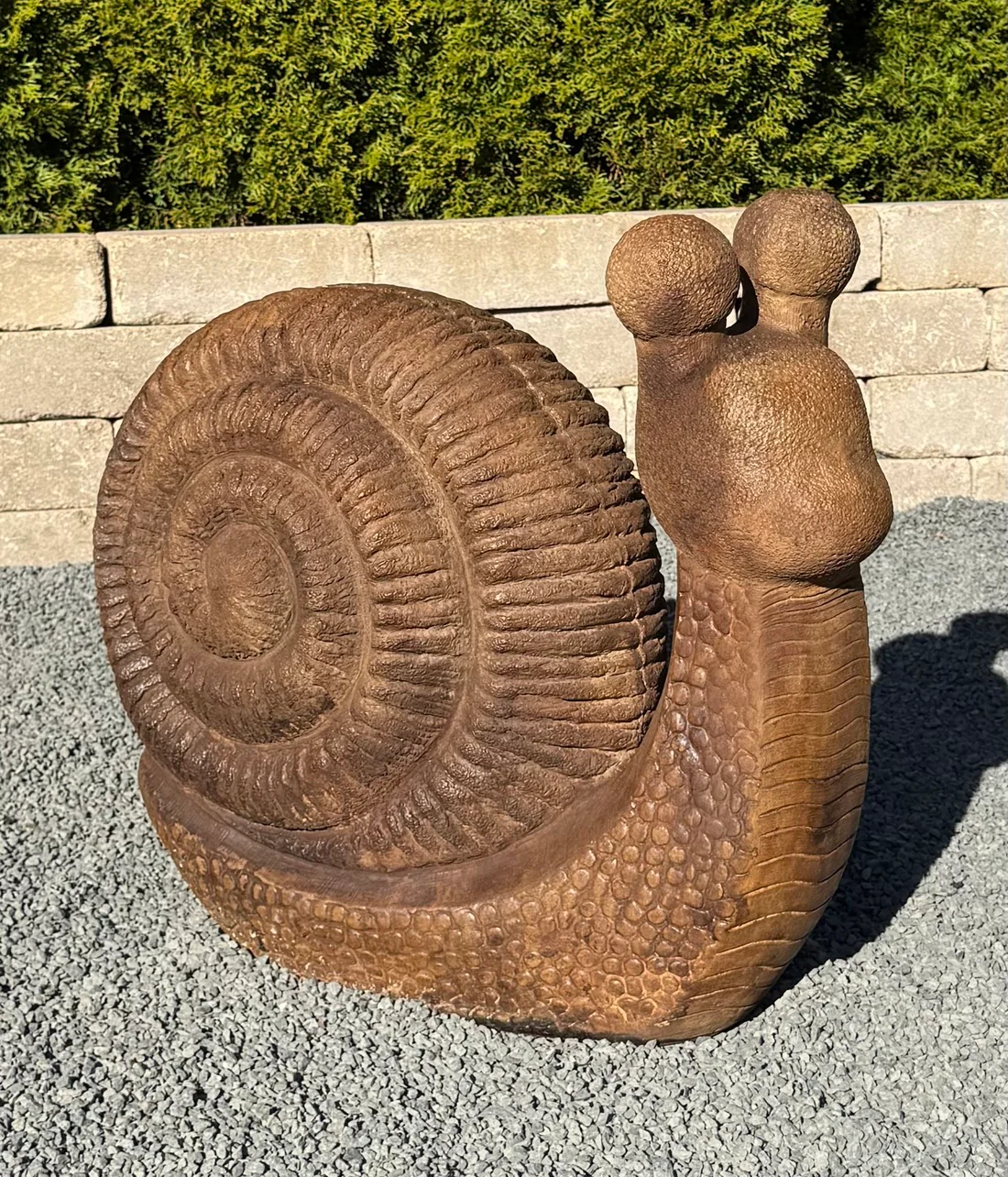 Giant Garden Snail Cement Sculpture 22.5" High
