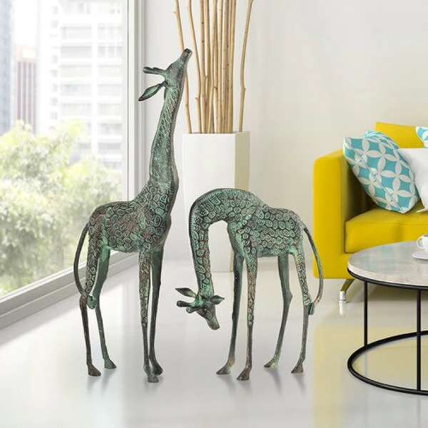 Giraffes Garden Set of Statues Pair - Image 3