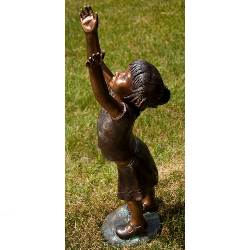 Girl Reaching for the Sky Bronze Statue – 32" High