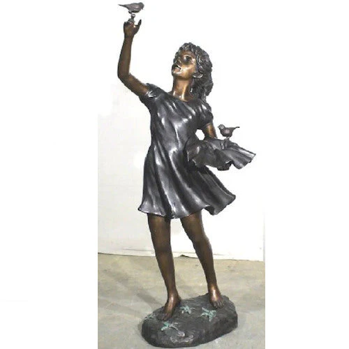 Girl With Birds Water Feature