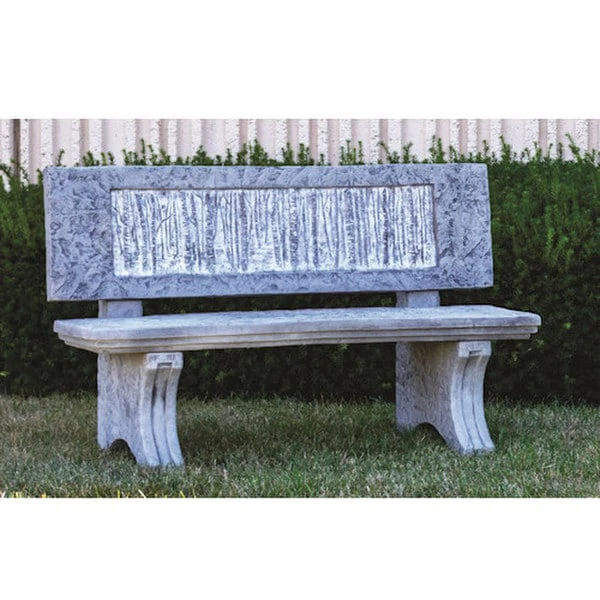 Grand Birch Garden Bench Cast Stone 54.5" Long - Image 2