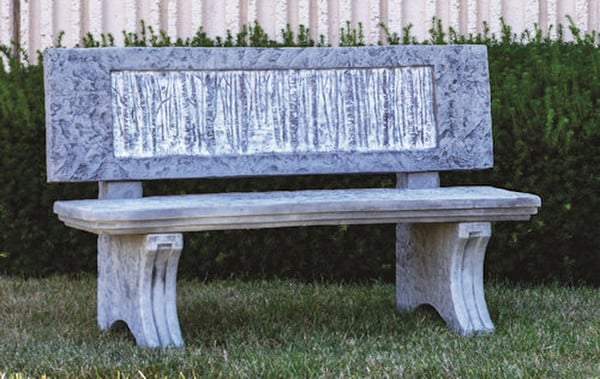 Grand Birch Garden Bench Cast Stone 54.5" Long - Image 4