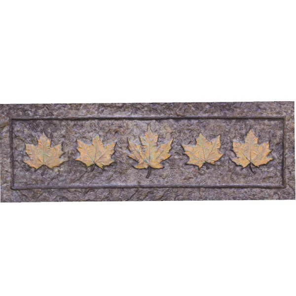 Autumn Maple Leaf Garden Bench Cast Stone 54.5" Long - Image 3