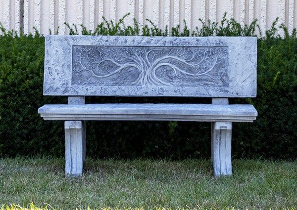 Grand Oak Garden Bench Cast Stone 54.5" Long - Image 5