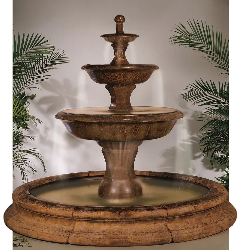 Grand Barrington Fountain In Toscana Pool Original Surround 88" High - Image 2