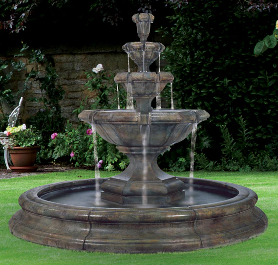 Grande Kensington Three Tier Fountain In Pool 79.5" High