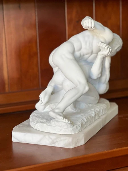 Greek Wrestlers Marble Statue Museum Replica - Image 10