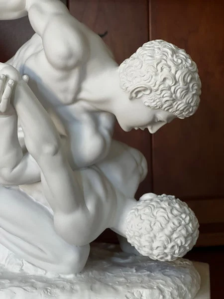 Greek Wrestlers Marble Statue Museum Replica - Image 11