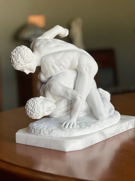 Greek Wrestlers Marble Statue Museum Replica - Image 13