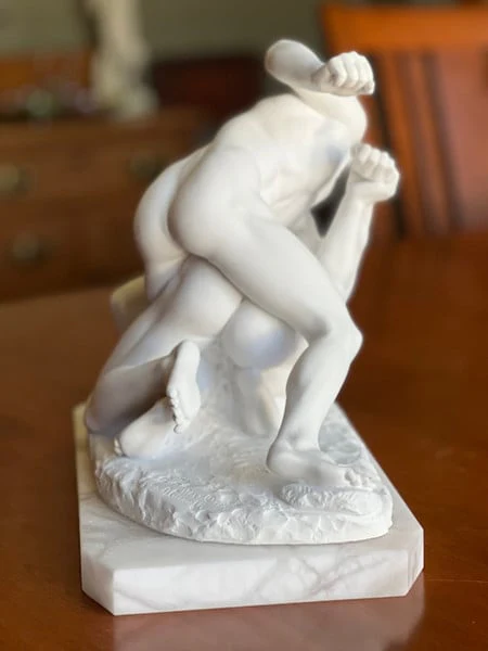 Greek Wrestlers Marble Statue Museum Replica - Image 14