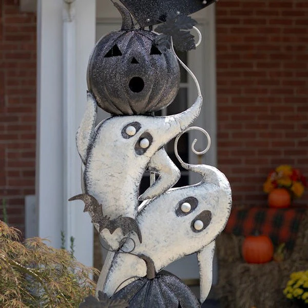 Halloween Cemetery Arch Lighted Pumpkins - Image 4