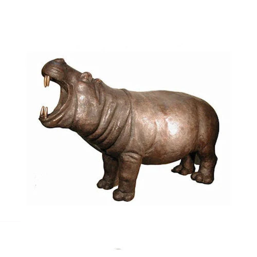 Hippo Bronze Life Size Statue