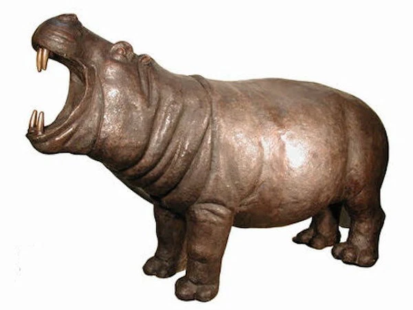 Hippo Bronze Life Size Statue - Image 3