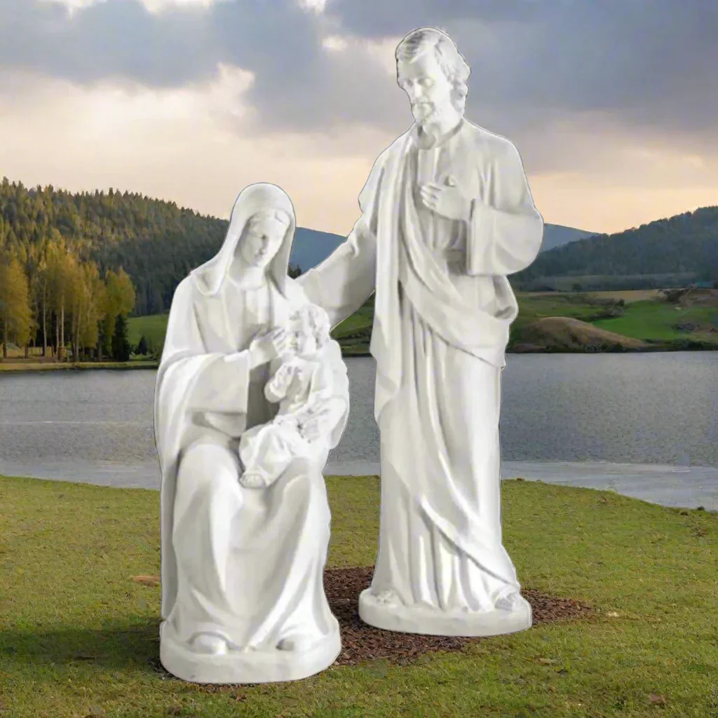 Holy Family 73" High Marble Sculpture - Image 3