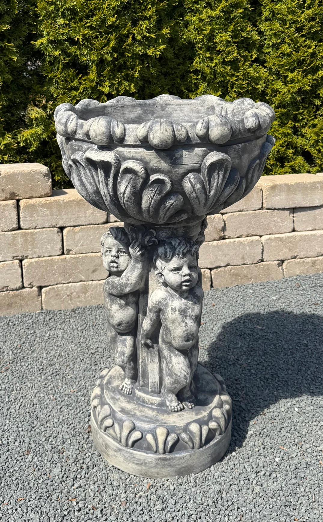 Italian Boys Cherub Planter Pedestal – 32" High