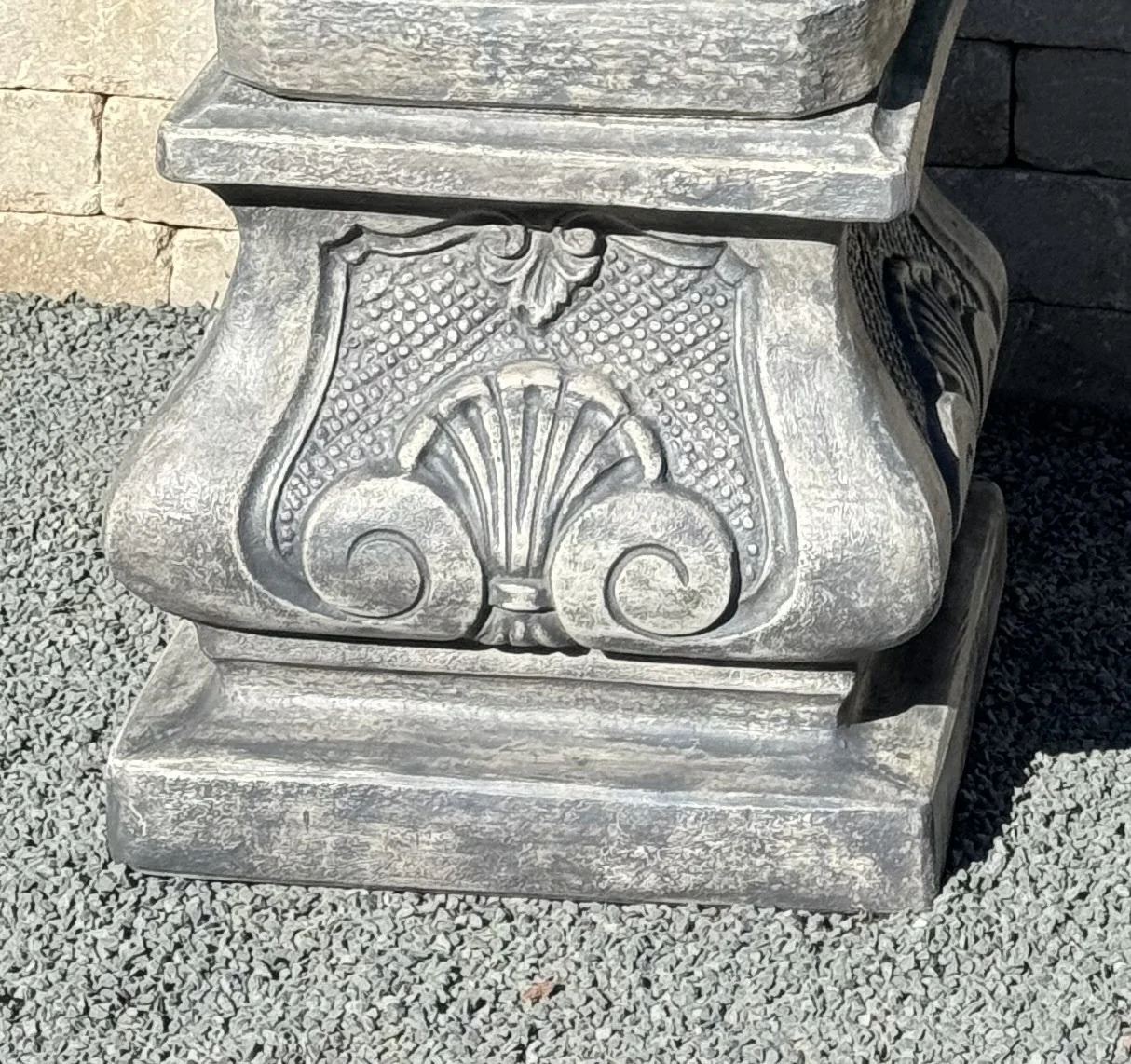 Italian Pedestal Cast Stone Base 20" High - Image 2