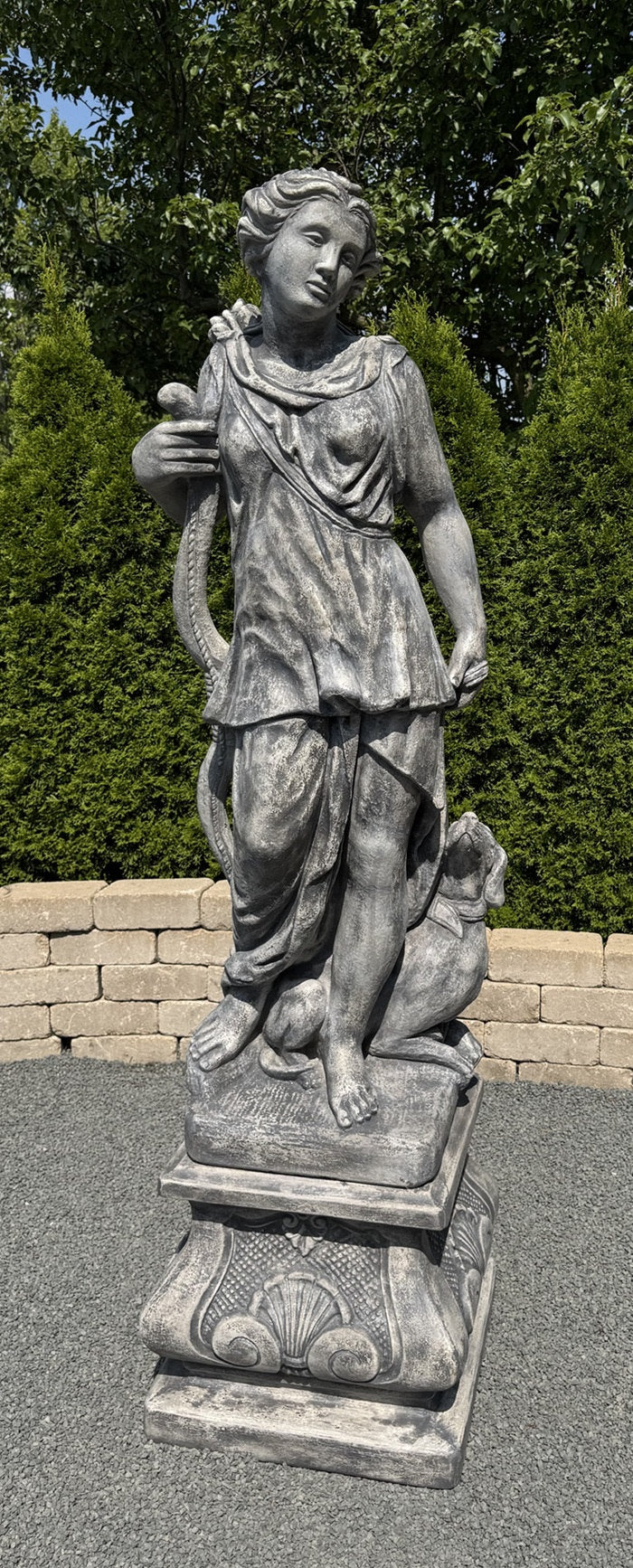 Life Size Diana on Italian Pedestal 80" High Sculptures - Image 2