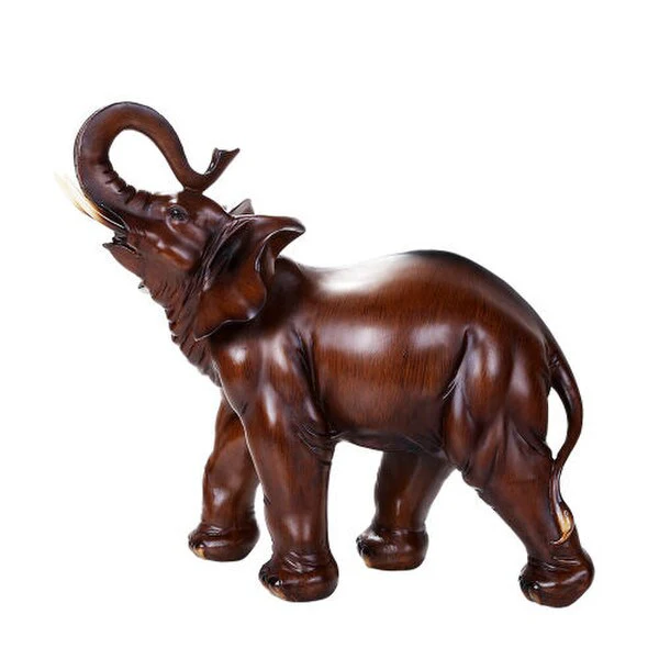 Lucky Elephant Sculpture Wooden Finish