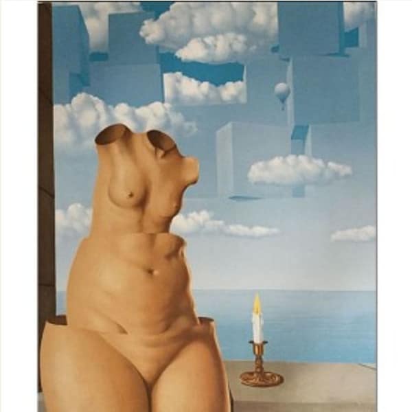 Magritte Female Nude Torso Statue Surreal - Image 4