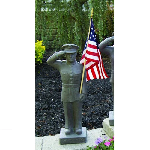 Armed Forces Marines Soldier Statue with Flag 27" High - Image 3