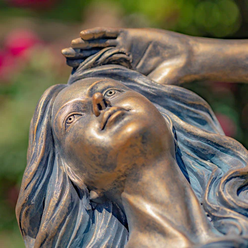 Mermaid Reclining on Rock Sculpture 36" Long - Image 3