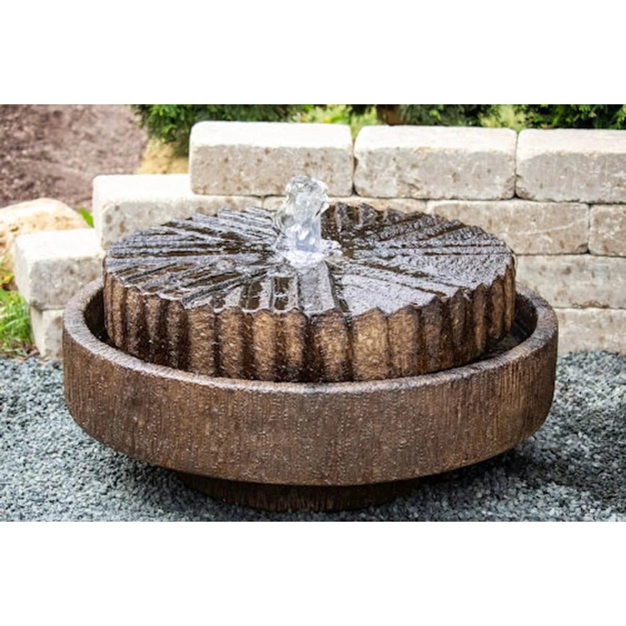 Modern Millstone Fountain Cast Stone - Image 8
