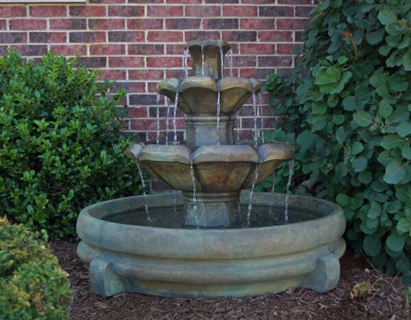 Montreux Two Tier Garden Fountain in Pool - Image 2