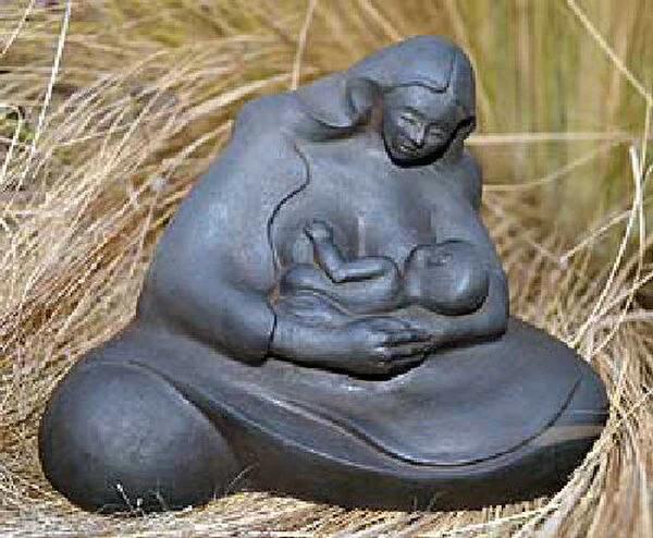 Mother And Child By Sigrid Herr Sculpture