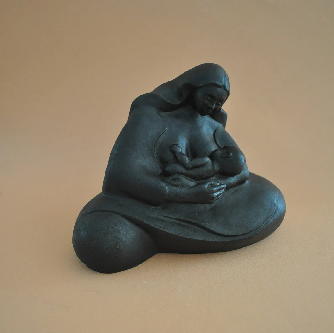 Mother And Child By Sigrid Herr Sculpture - Image 2