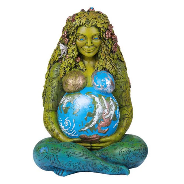 Mother Gaia Earth Statue 14" High