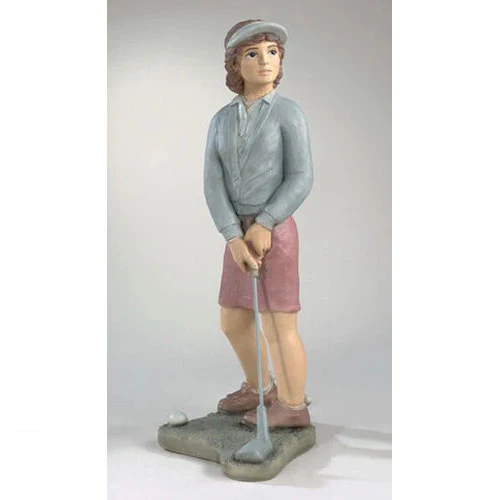 Nostalgic Golfer Woman Garden Sculpture Hand Painted - Image 2