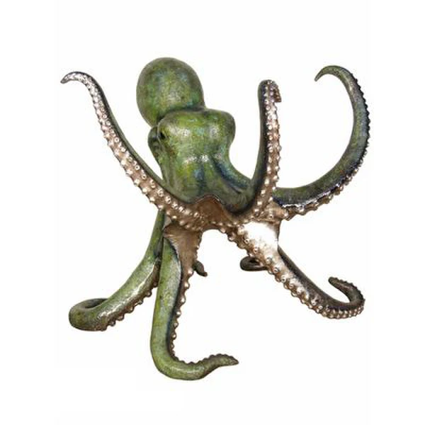 Octopus Table Base Bronze Statue (Green)