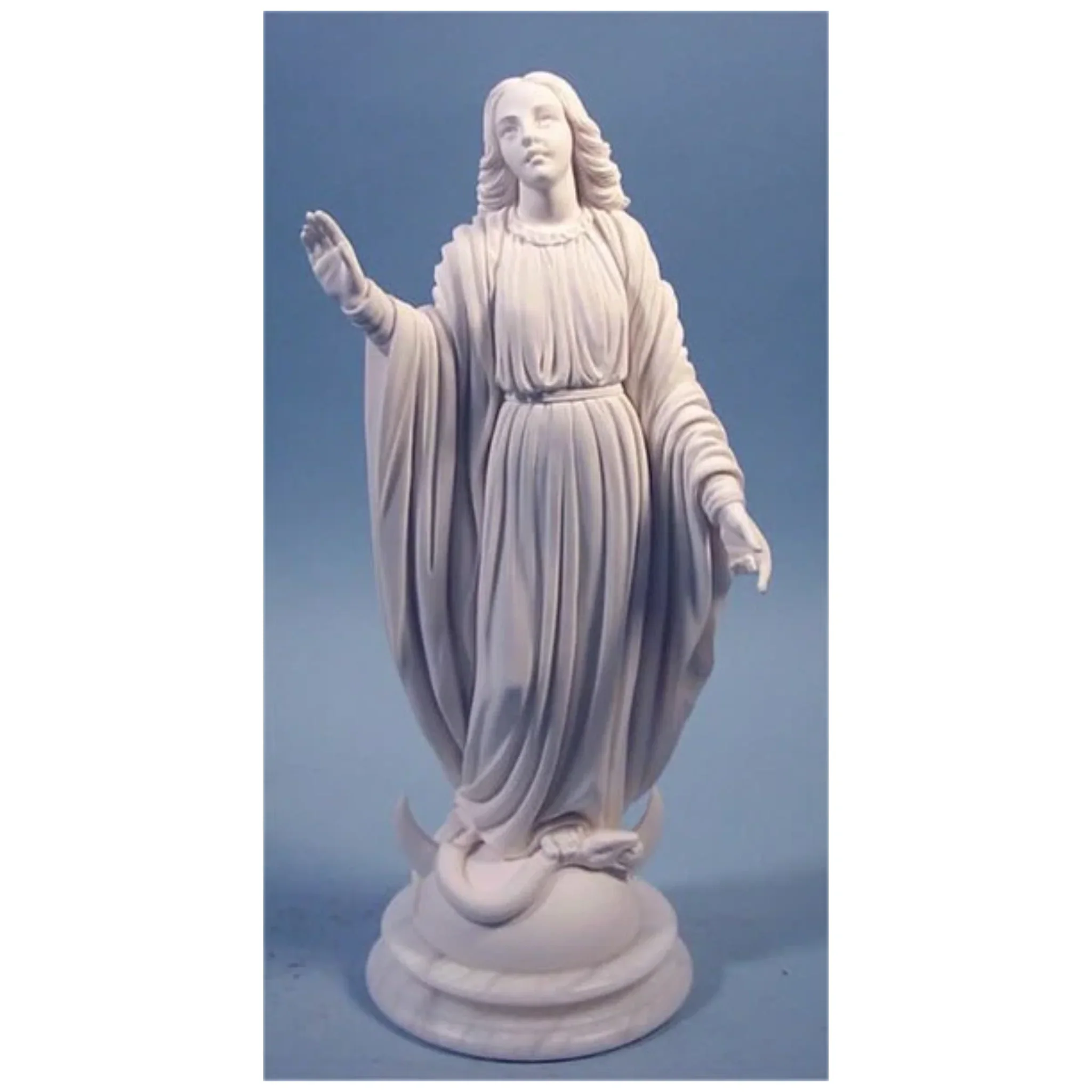 Miraculous Medal Virgin Mary Statue on Marble Base - Image 12