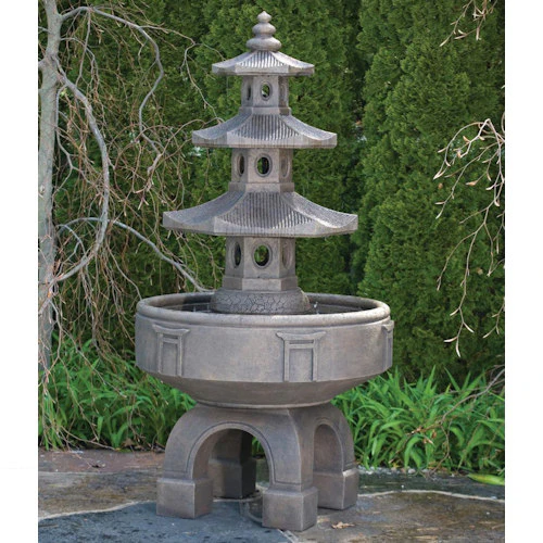 Asian Three Tier Pagoda Fountain 79" High - Image 2