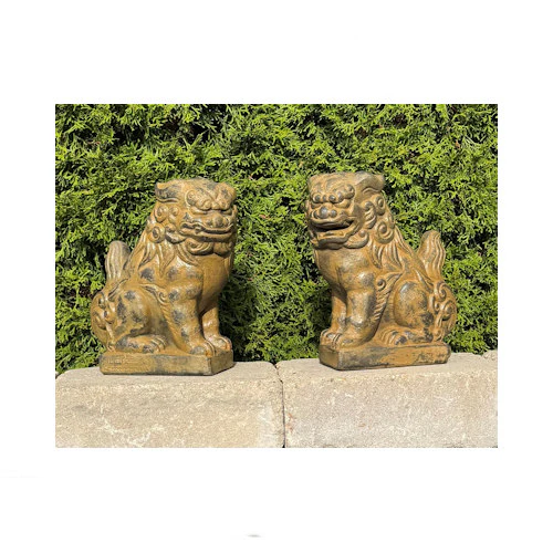 Pair of Foo Dogs Guardian Lion Statues – 10.5" High