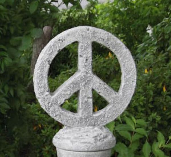 Peace Sign Symbol Sculptural Statue