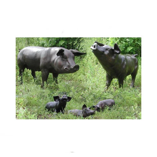 Pig Family Of Five  Bronze Sculptures - Image 2