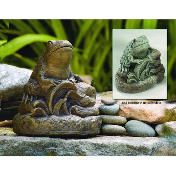 Pond Frog In Grass Statue 6" High - Image 2